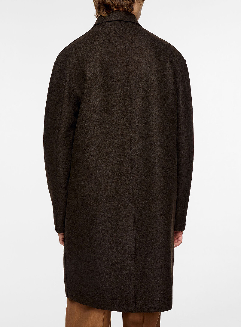 Zipped pressed wool overcoat product image 3