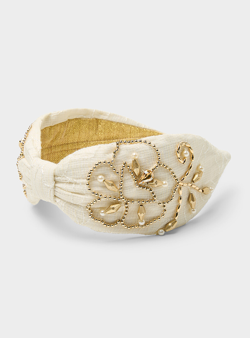 Ornamental Flower Ivory Headband