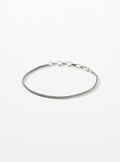 Silver wheat chain bracelet
