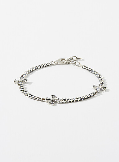 Gothic cross silver bracelet