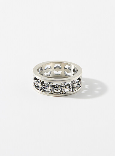 La bague en argent croix ajour&eacute;es