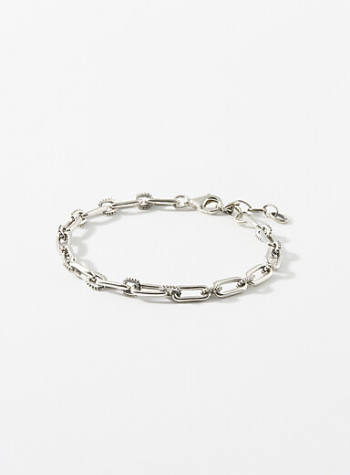Le bracelet en argent mailles trombone