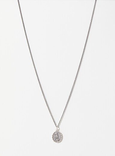 Serge DeNimes Silver Fortuna pendant necklace for men
