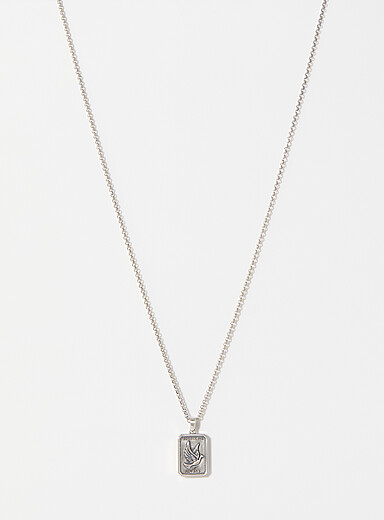 Serge DeNimes Silver Dove pendant necklace for men