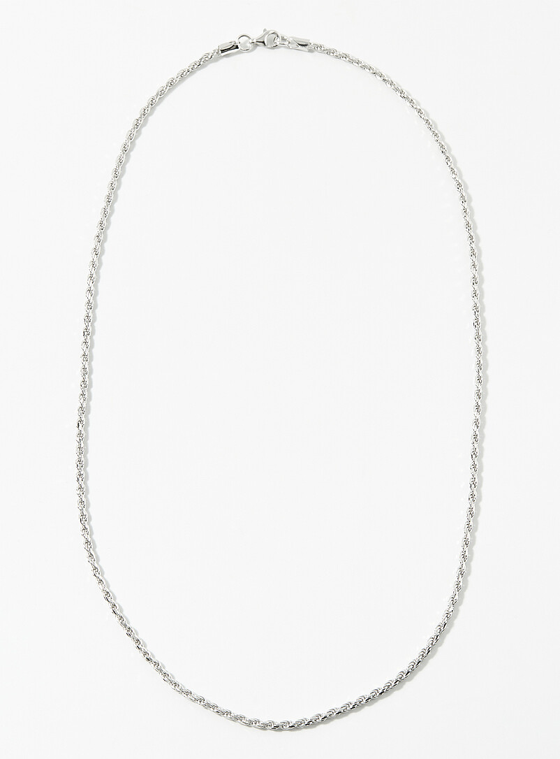 Rhodium-plated rope chain product image 2