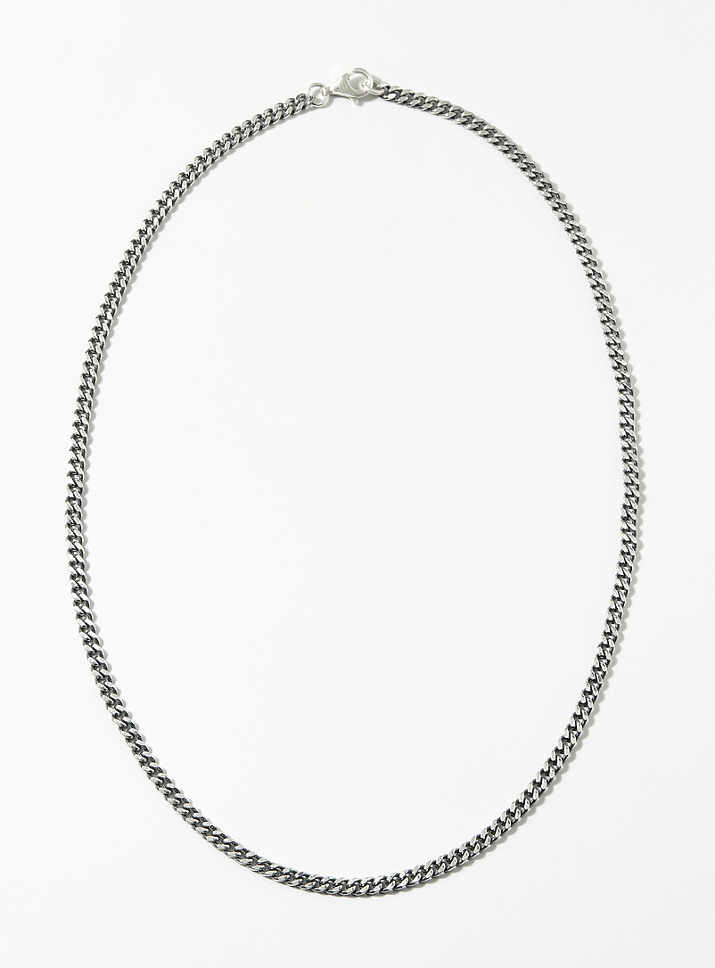 Genuine silver curb-link chain product image (primary)