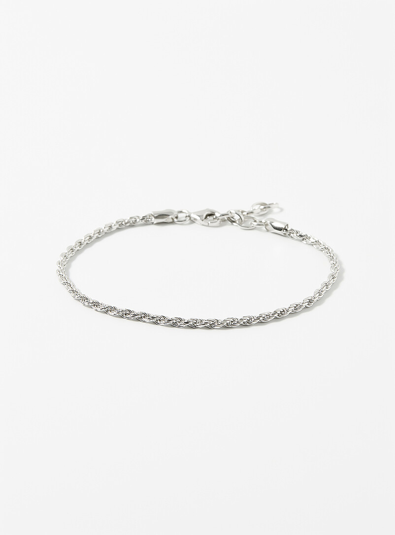 Cord-link silver bracelet product image (primary)