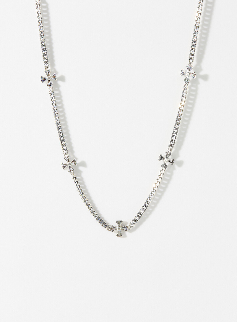 Gothic cross curb-link chain product image (primary)