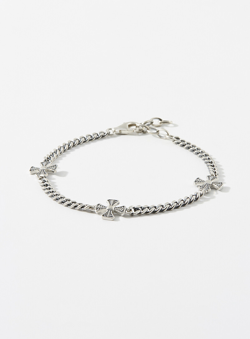 Gothic cross silver bracelet product image (primary)