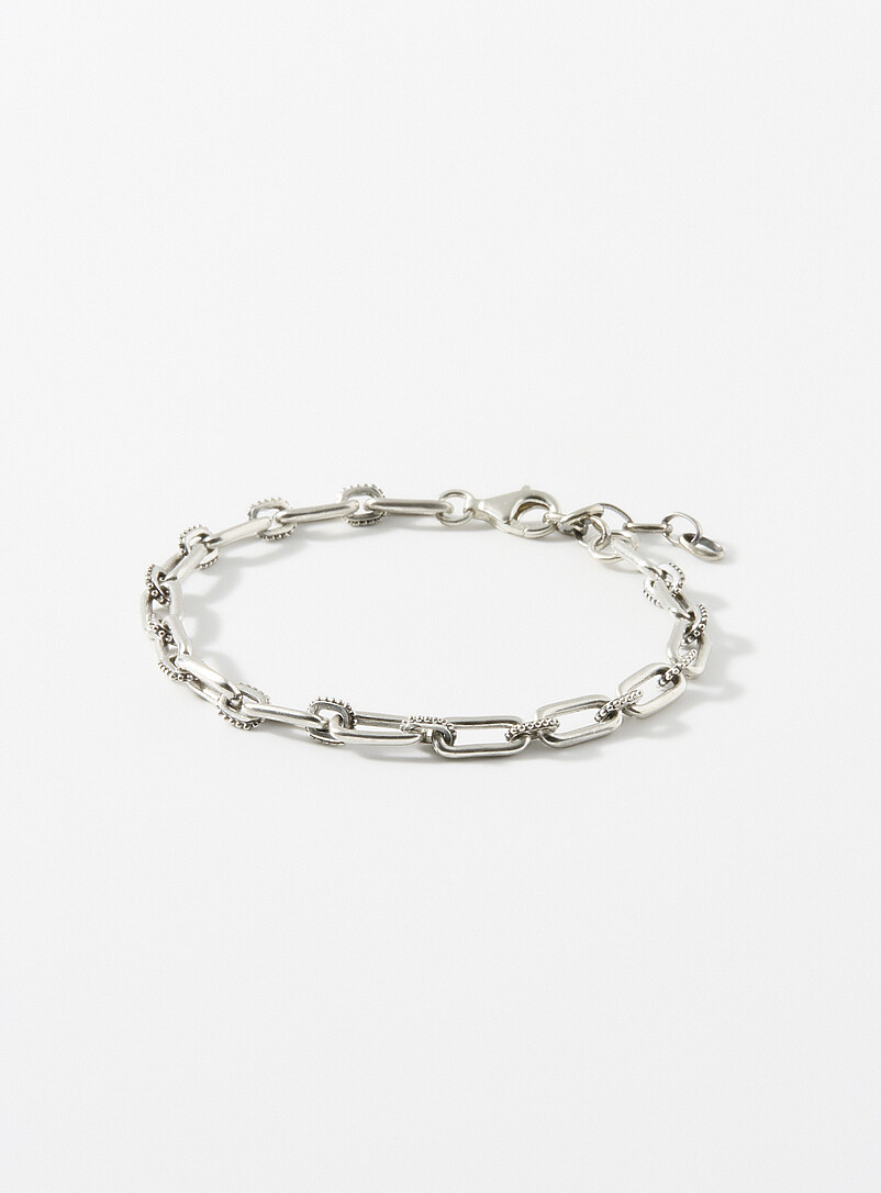Silver paperclip link bracelet product image (primary)
