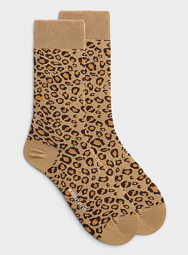 Jacquard leopard socks
