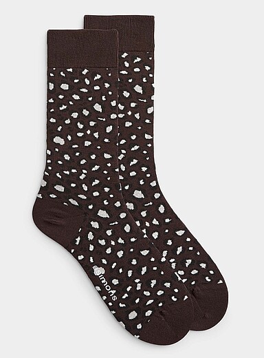 Jacquard leopard socks