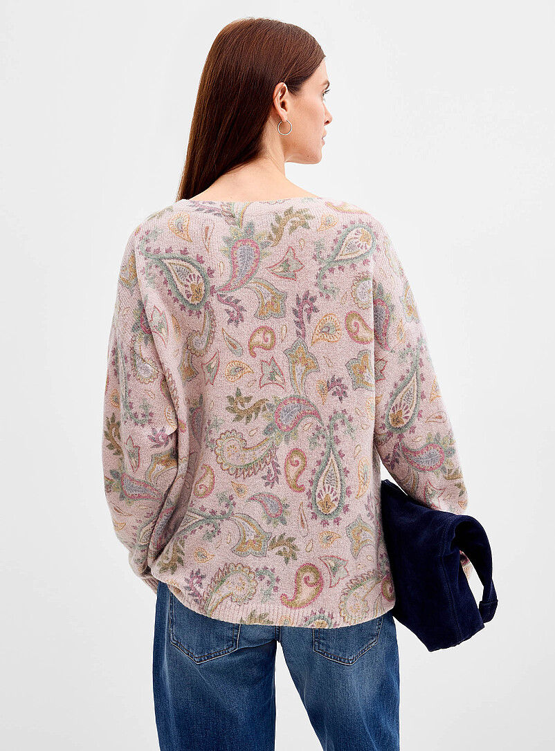 Colourful flower garden fuzzy knit sweater | Contemporaine | | Simons