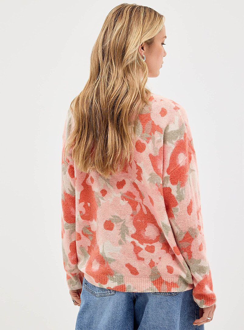 Colourful flower garden fuzzy knit sweater | Contemporaine | | Simons