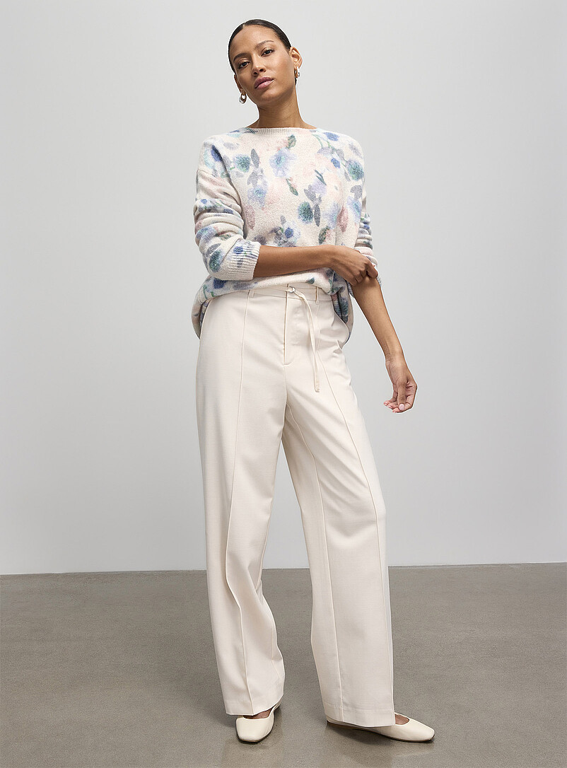 Colourful Flower Garden Fuzzy Knit Sweater