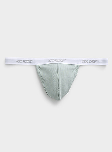 Ribbed thong Cotton