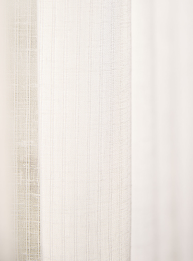 Simons Maison White Openwork stripes sheer curtain <b>Single panel</b> 140 x 220&nbsp;cm