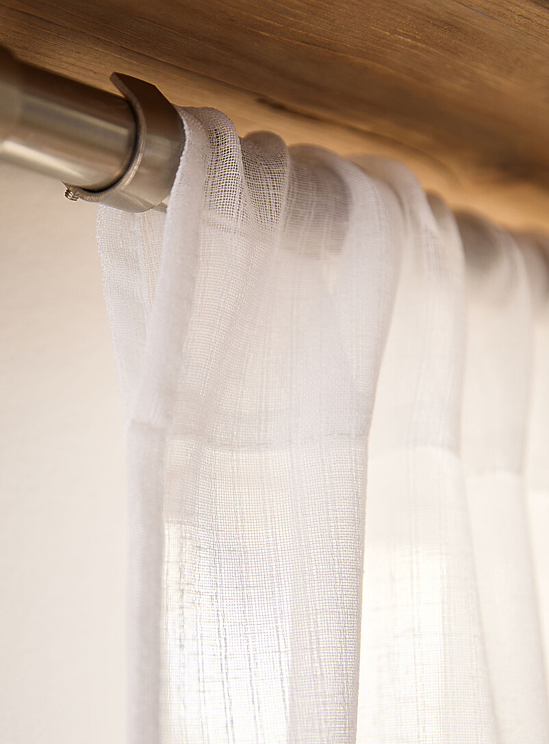 Simons Maison White Openwork stripes sheer curtain <b>Single panel</b> 140 x 220&nbsp;cm