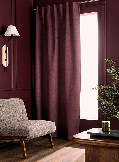 Simons Maison: Le rideau coupe-lumi&egrave;re chin&eacute; velout&eacute; <b>Un panneau</b> 135 x 220 cm Mauve