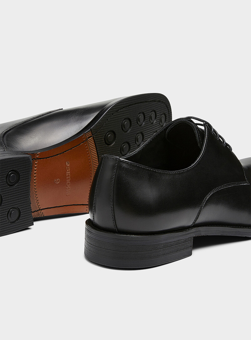 Simons Black Smooth leather derby shoes Men for men