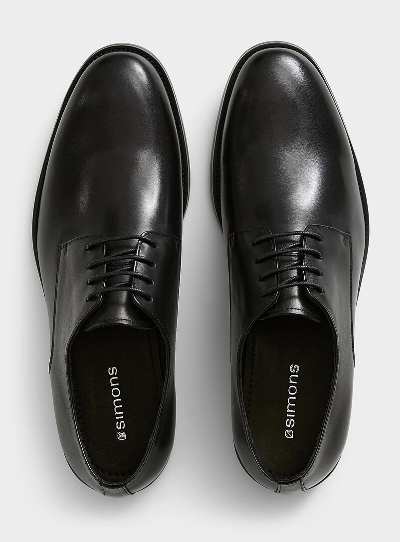 Simons Black Smooth leather derby shoes Men for men