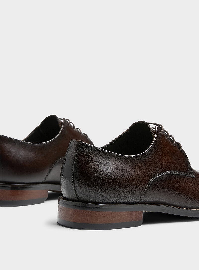 Simons Black Smooth leather derby shoes Men for men