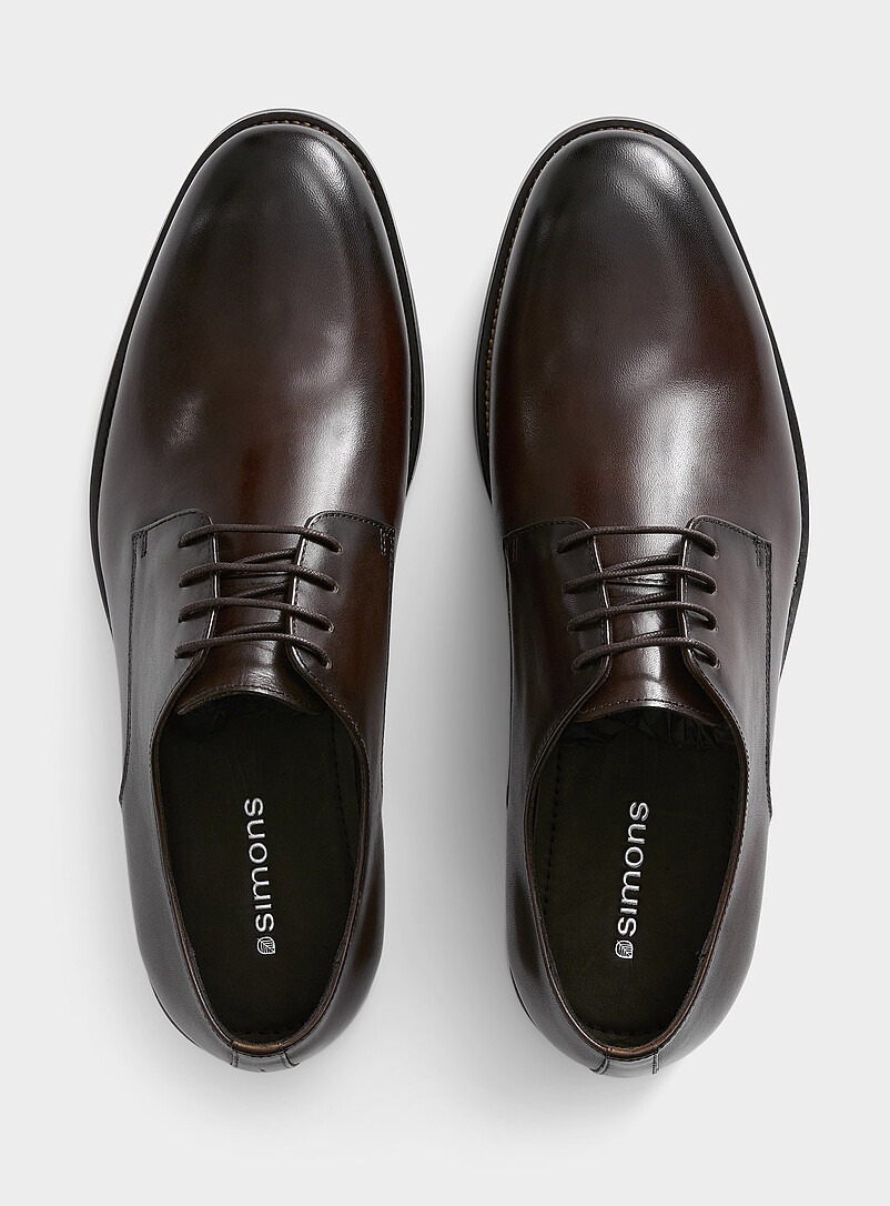 Simons Black Smooth leather derby shoes Men for men