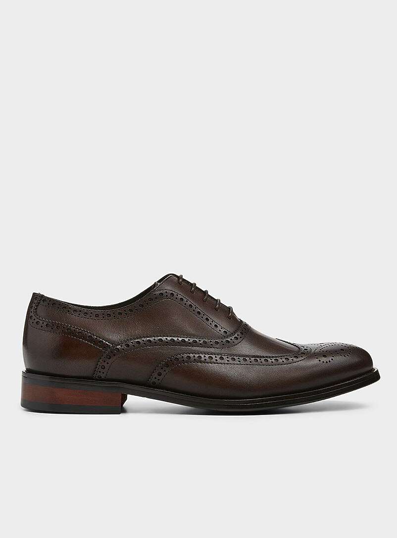 Simons: La chaussure brogue en cuir Homme Chocolat - Espresso pour homme