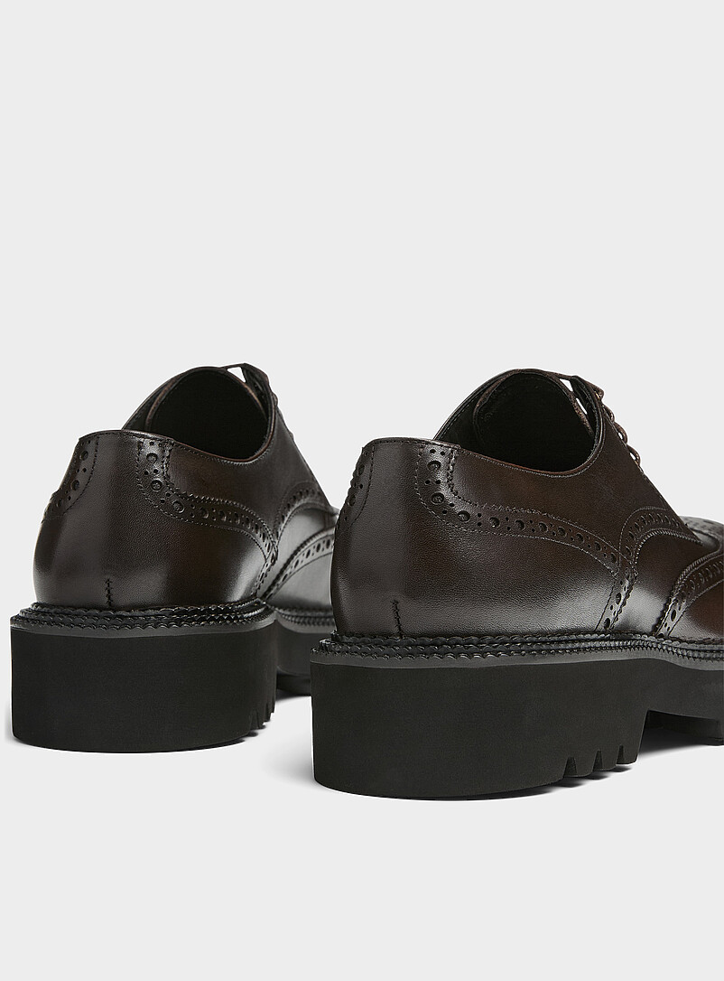 Chunky notched sole leather brogue shoes Men product image 2