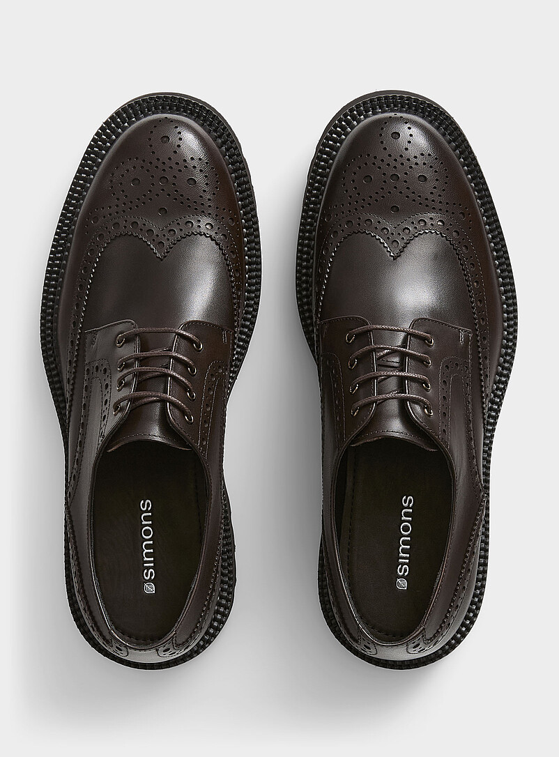 Chunky notched sole leather brogue shoes Men product image 3