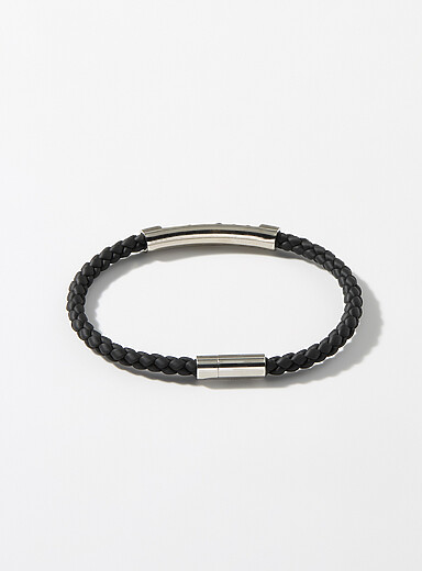 Le bracelet tress&eacute; accent m&eacute;tallique