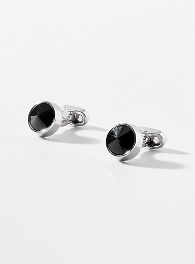 Black Swarovski crystal cufflinks