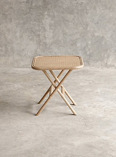 Small rattan folding table