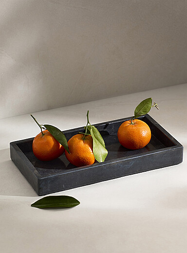 Rectangular marble tray