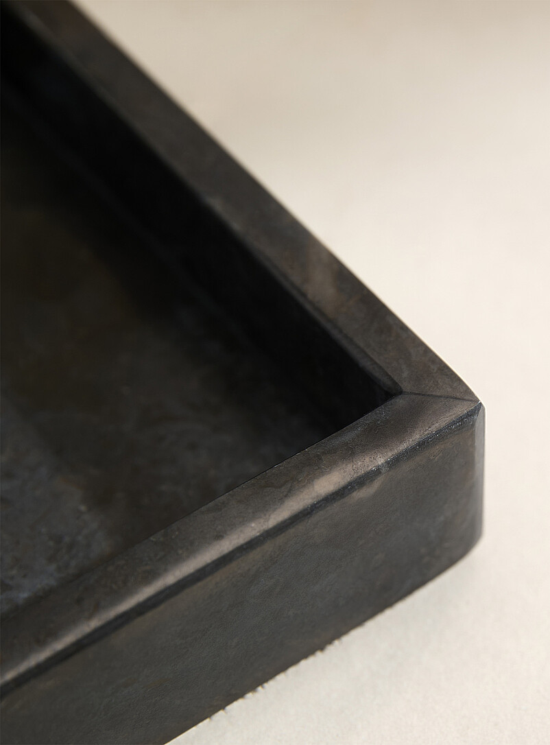 CRUSO&Euml;: Le plateau rectangulaire marbre Noir