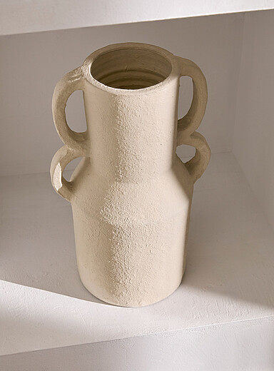 Poseidon cream-coloured terracotta vase