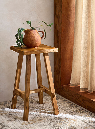 Artisan recycled teak counter stool