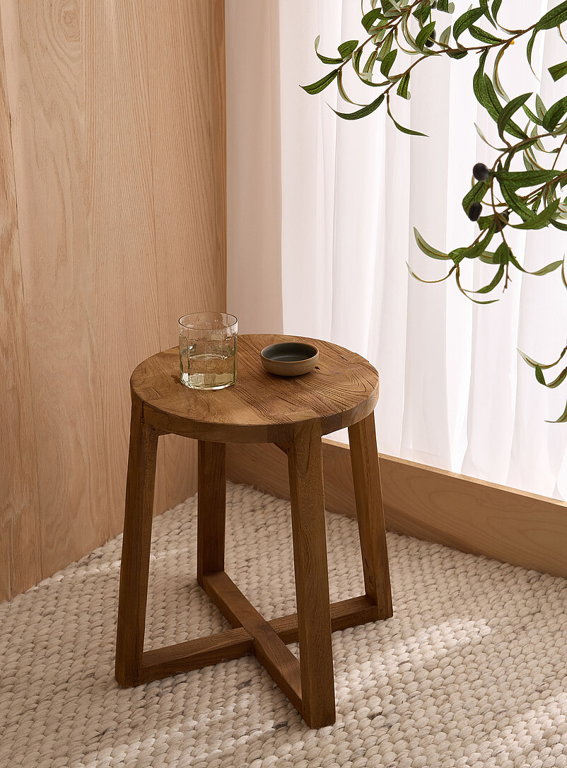 Recycled wood indoor and outdoor stool product image (primary)