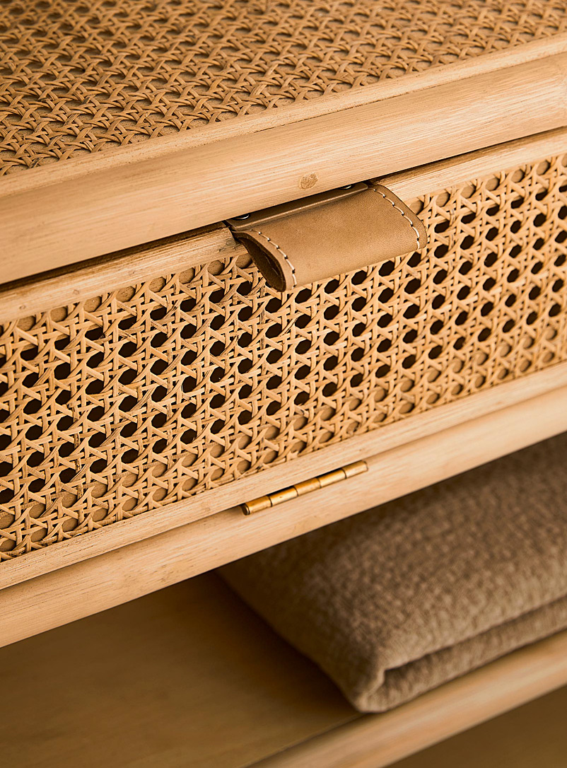 Sleek natural rattan hutch product image 3