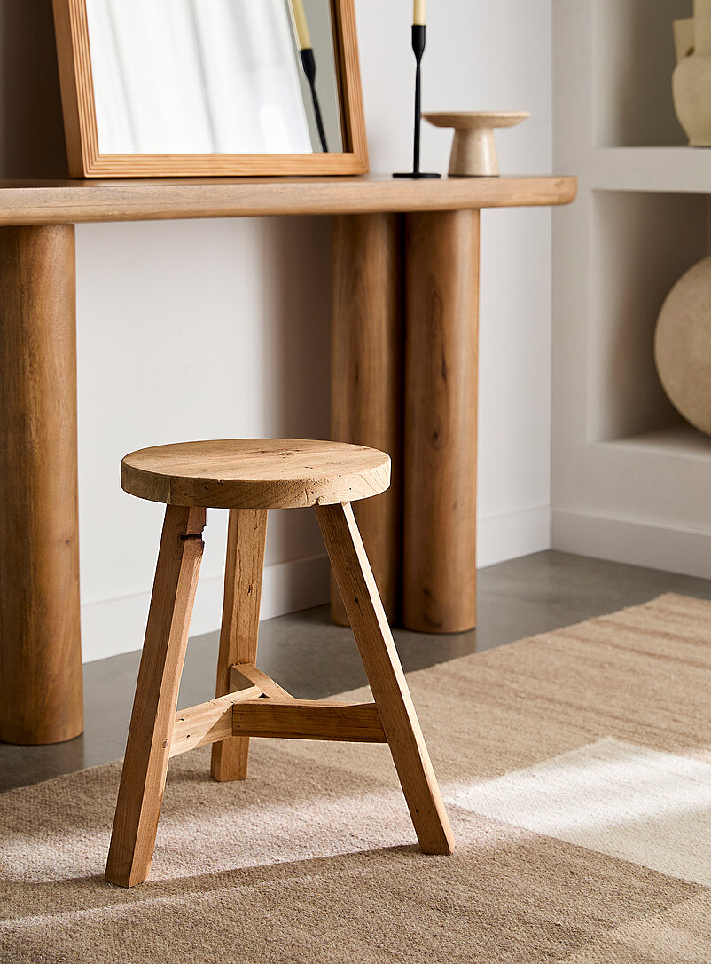 Recycled Teak Vintage Round Stool