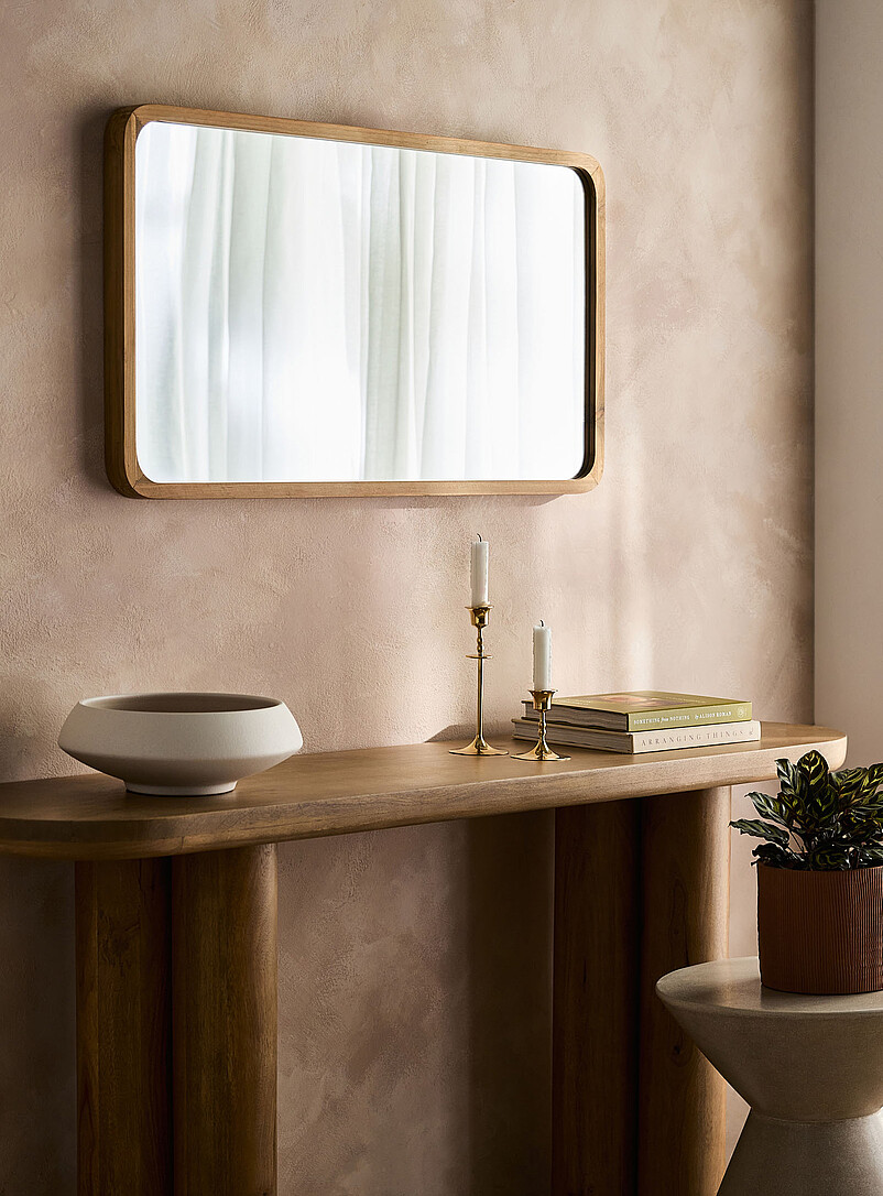 Lyndi Teak Rounded Mirror