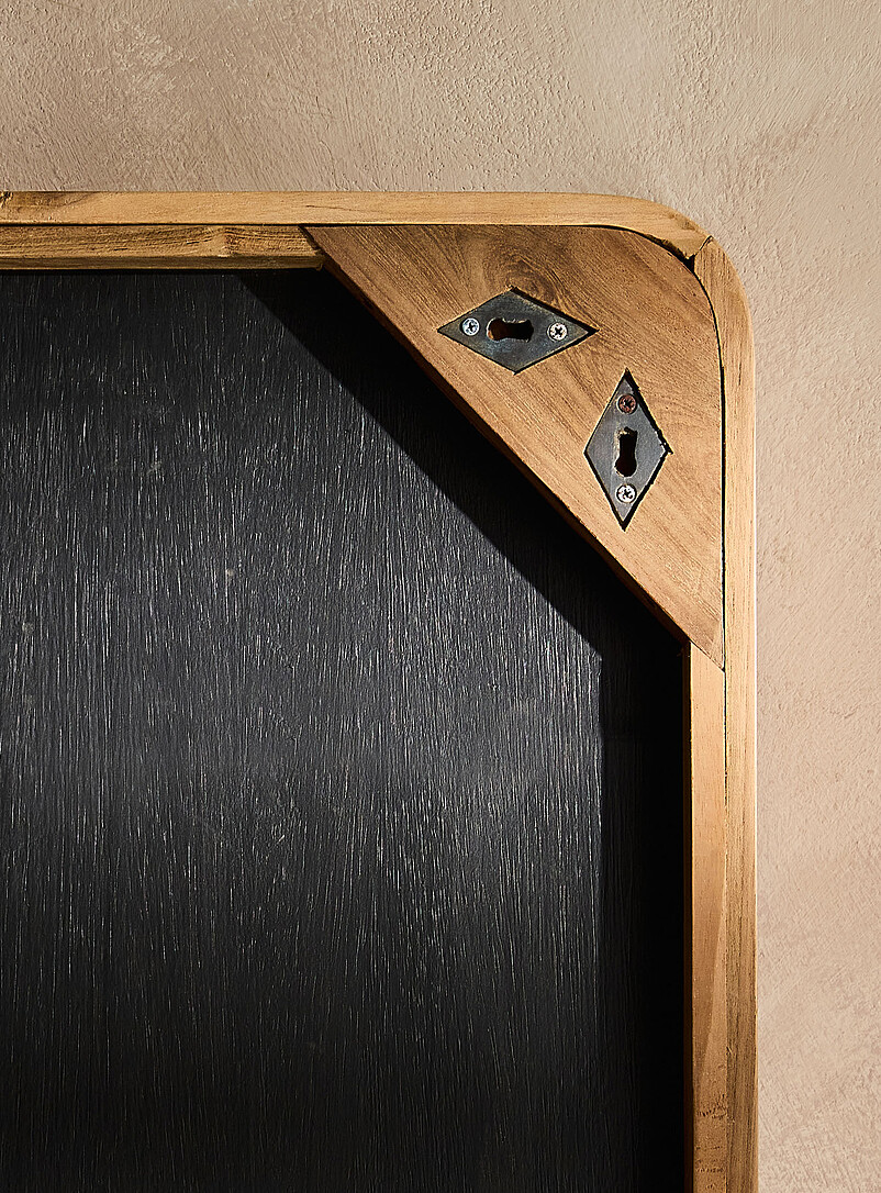 Lyndi teak rounded mirror product image 3