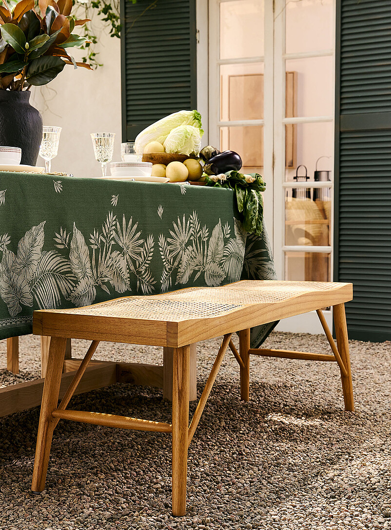 Riopel Mindi wood and rattan bench product image (primary)