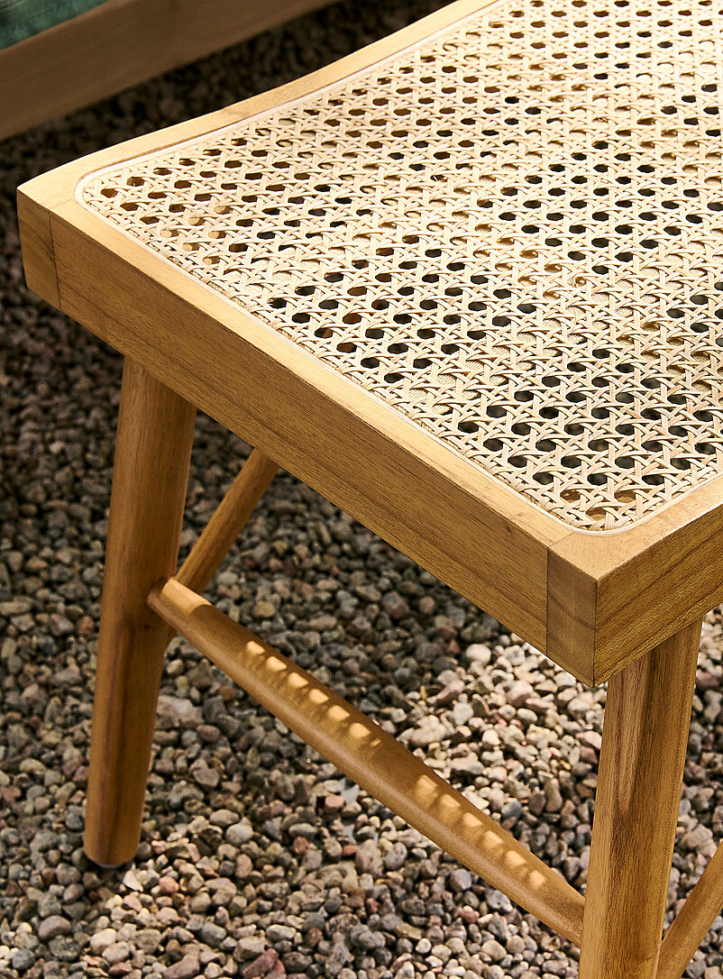 Riopel Mindi wood and rattan bench product image 2
