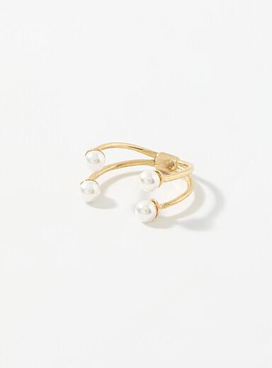 Four pearls open ring