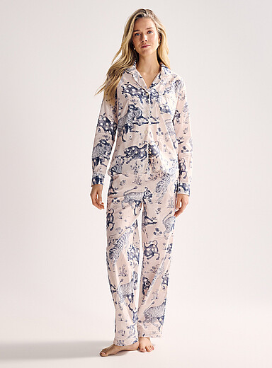 Desmond & Dempsey Patterned Ecru Thunderheart voile pyjama set for error
