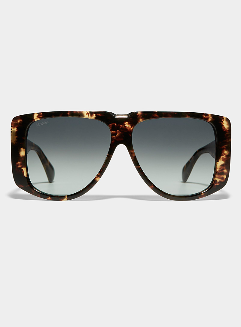 Max Mara: Les lunettes de soleil visière Spark Taupe pour femme