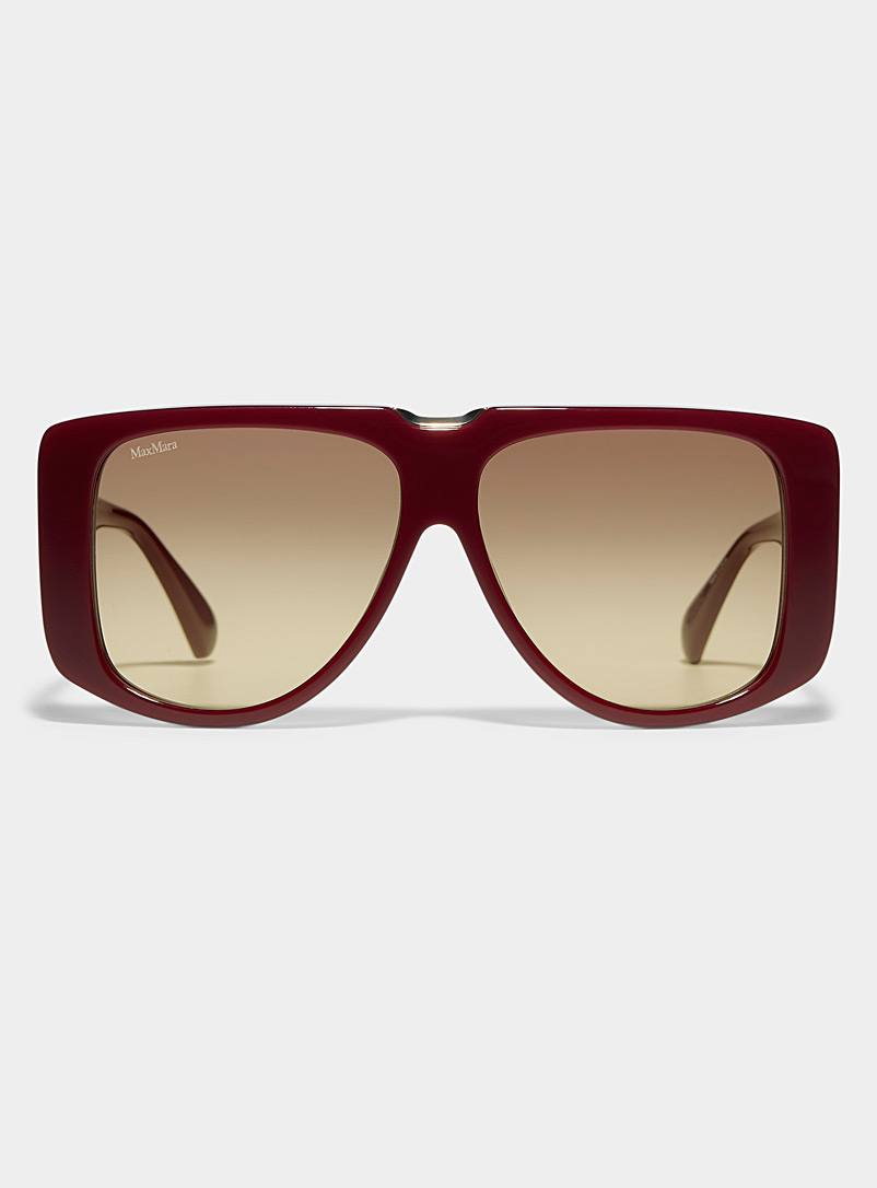 Max Mara: Les lunettes de soleil visière Spark Rouge framboise - Cerise pour femme