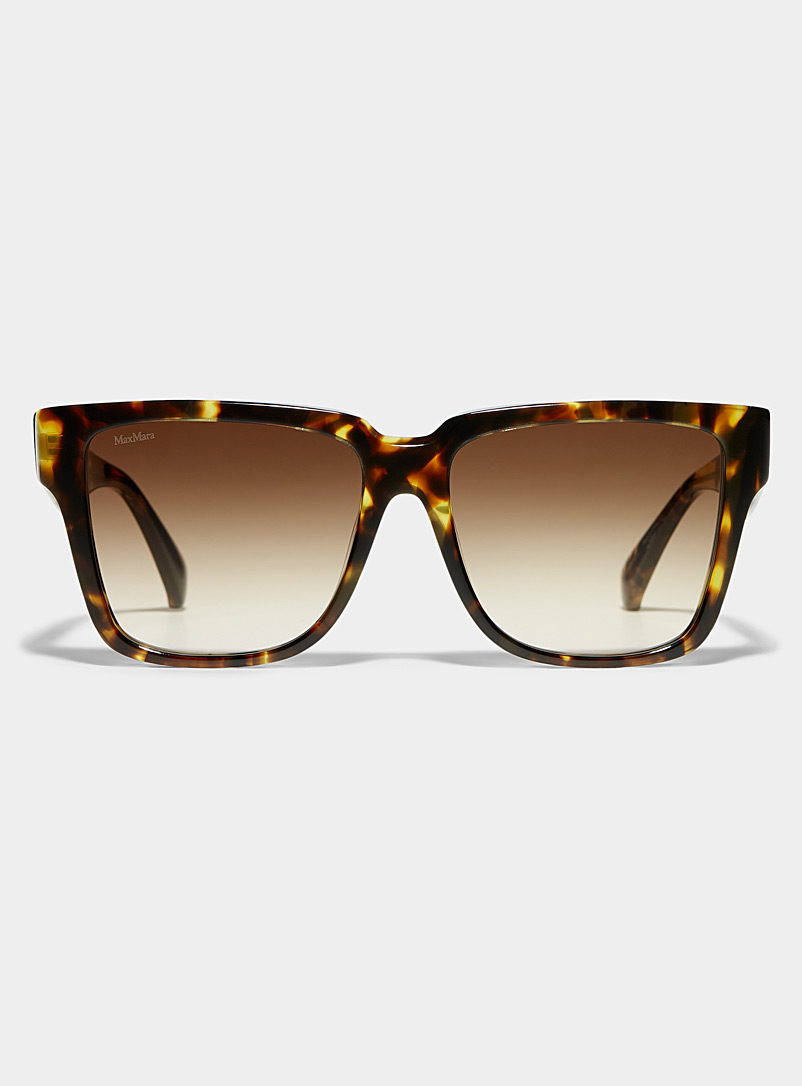Max Mara: Les lunettes de soleil carrées Glimpse Brun à motifs pour femme