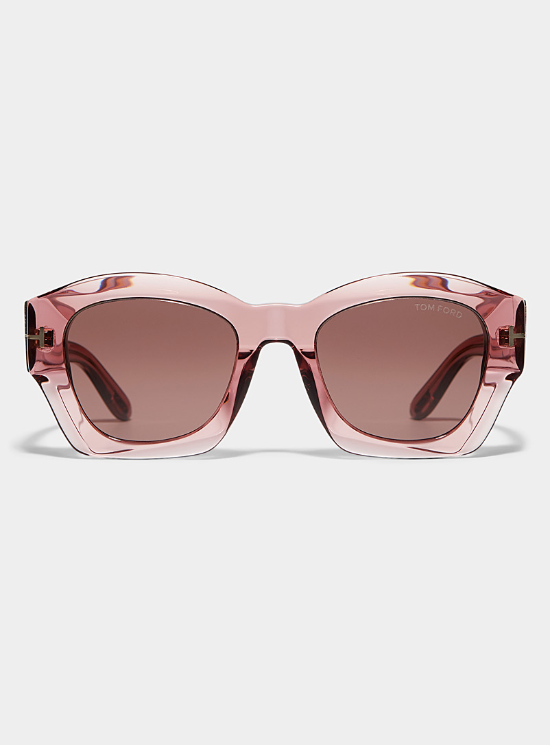 Tom Ford: Les lunettes de soleil anguleuses Guilliana Rouge framboise - Cerise pour femme
